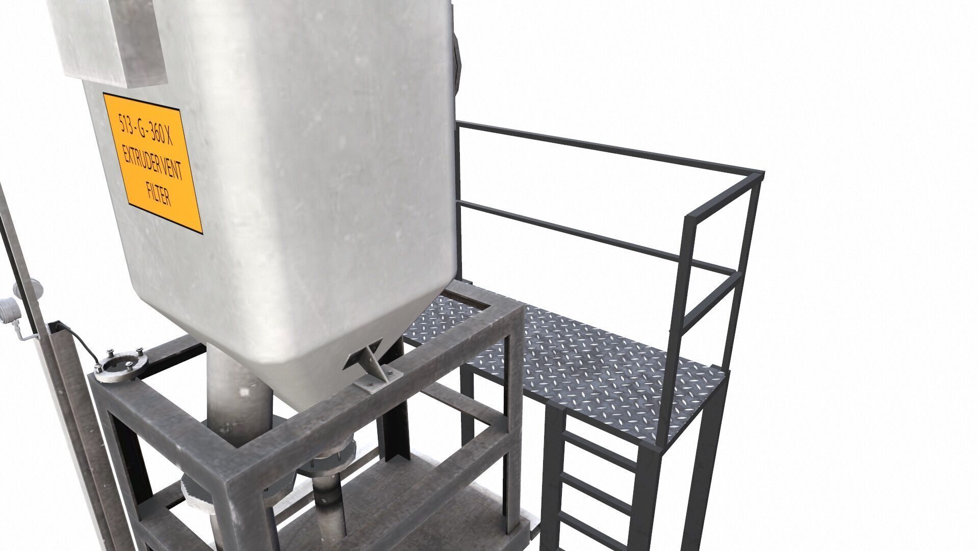 Extruder Vent Filter Low-poly 3D model_7