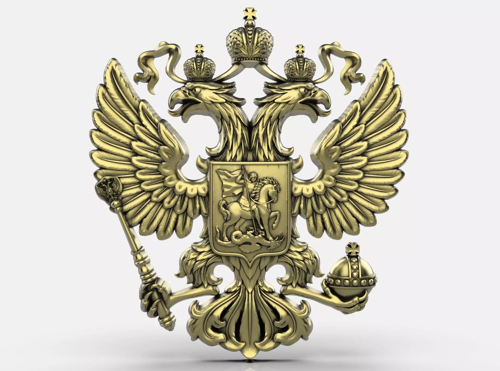 Russian Coat of arms gerb 3D print model_0