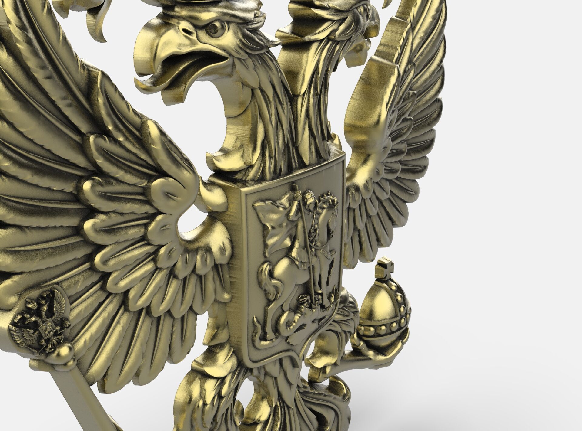 Russian Coat of arms gerb 3D print model_3