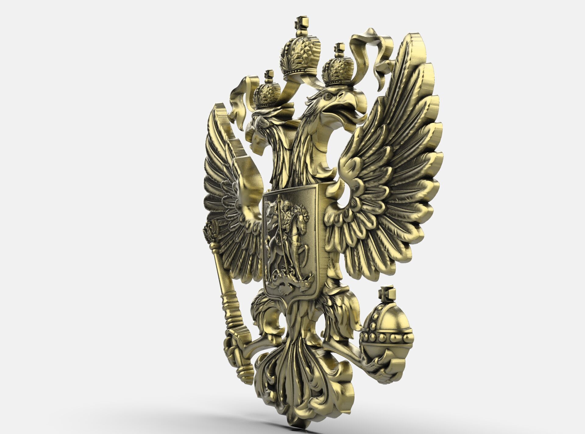Russian Coat of arms gerb 3D print model_1