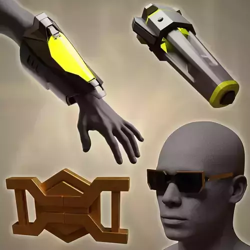 Tejo valorant cosplay arm belt glasse kit  3D print model