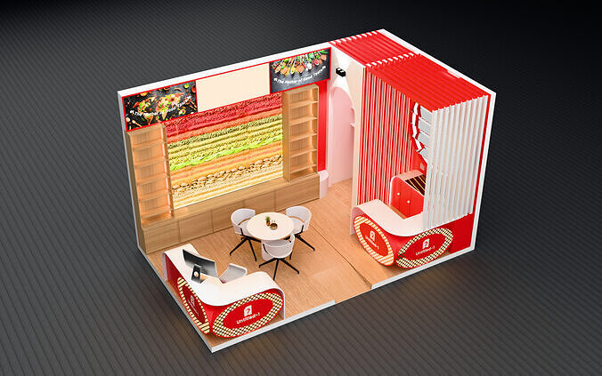 Modern Exhibition Stall Design 3x5m Height 3m 3D model