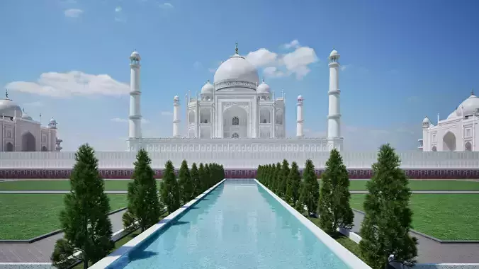 The Taj Mahal Low-poly 3D model