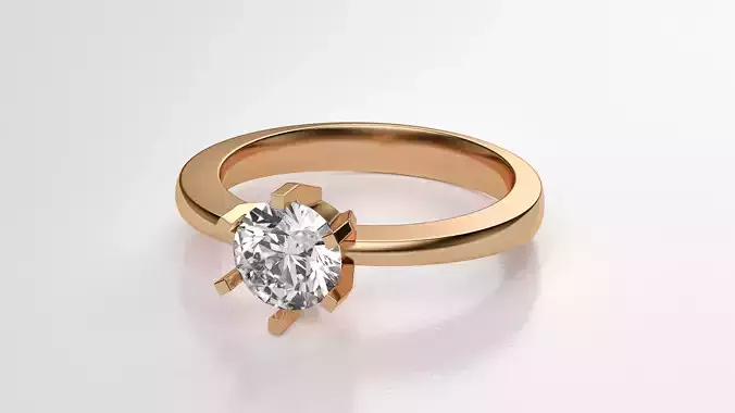 1 carat diamond engagement ring 3D print model