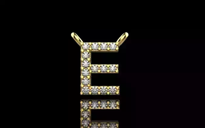 E initial pendant necklace  model 695