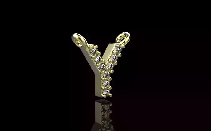 Y initial pendant necklace model 698