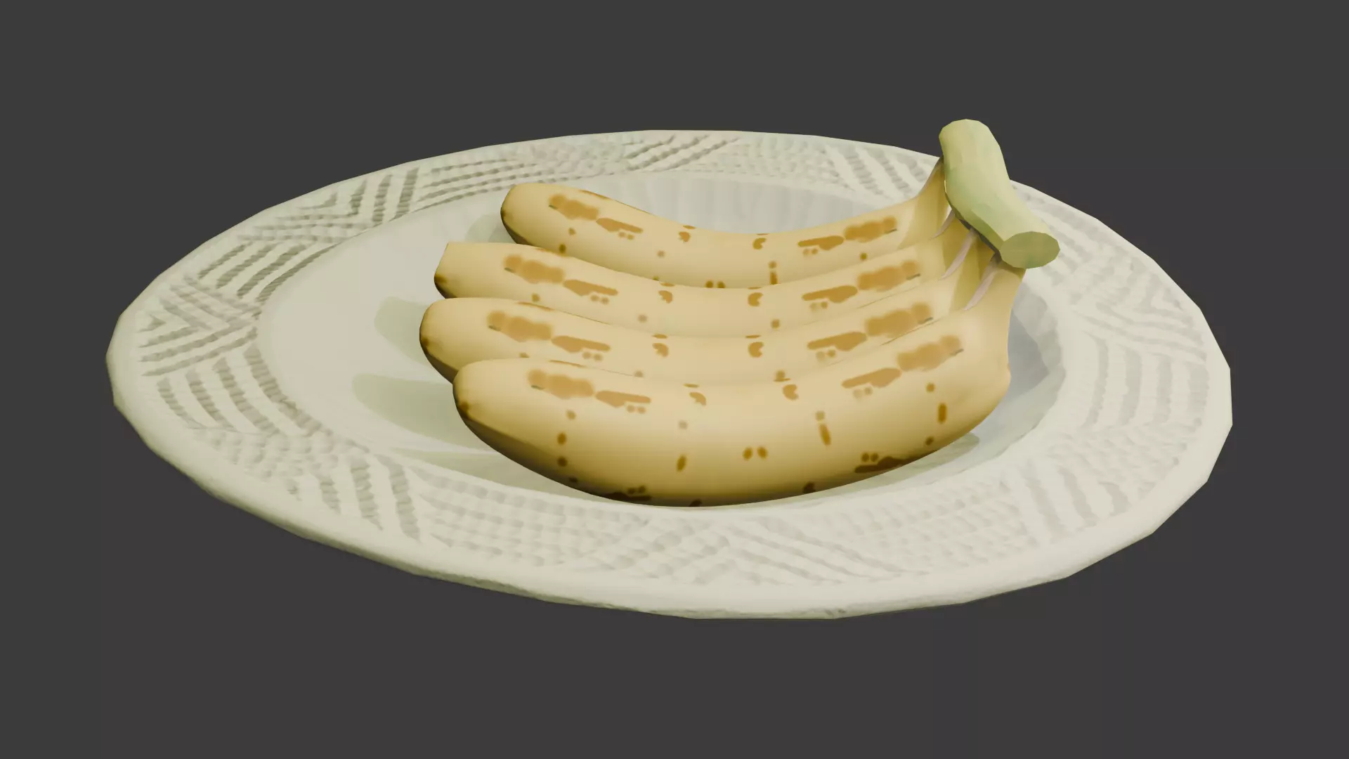 Banana serve on the plate Free 3D model