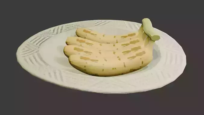 Banana serve on the plate