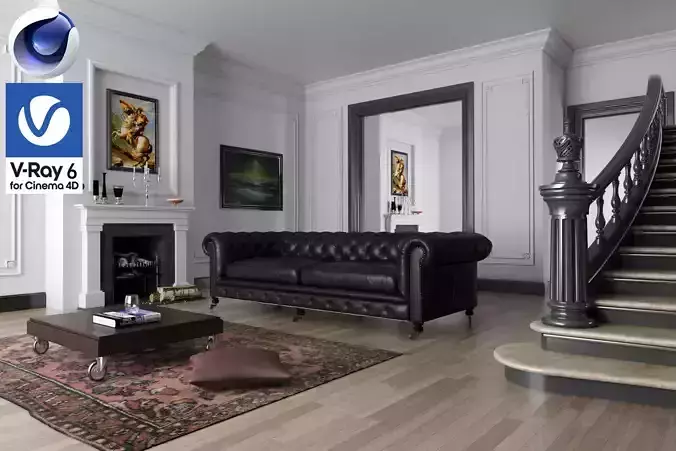 Living Room - Vray6 - C4D