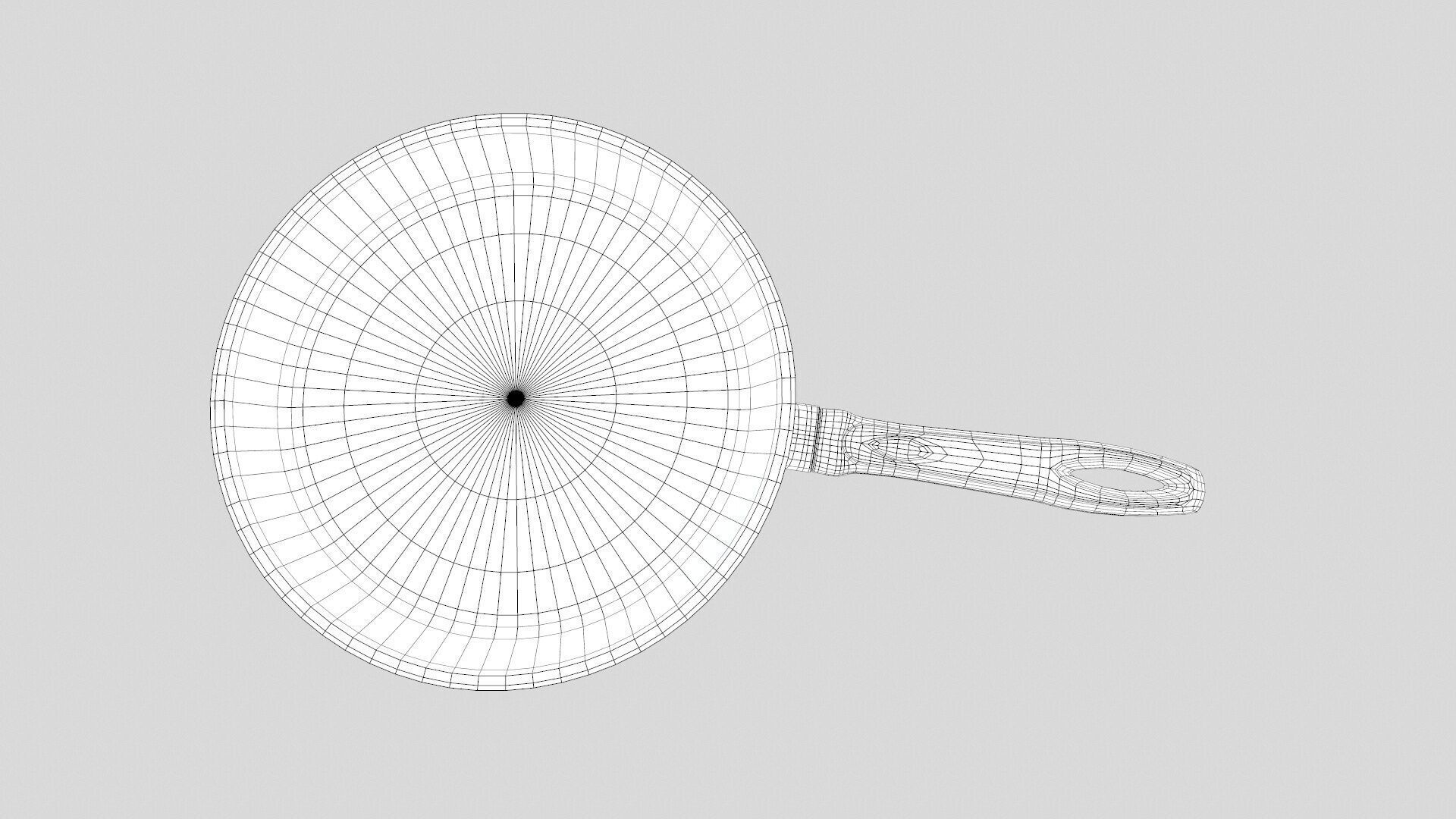 Frying pan Low-poly 3D model_10