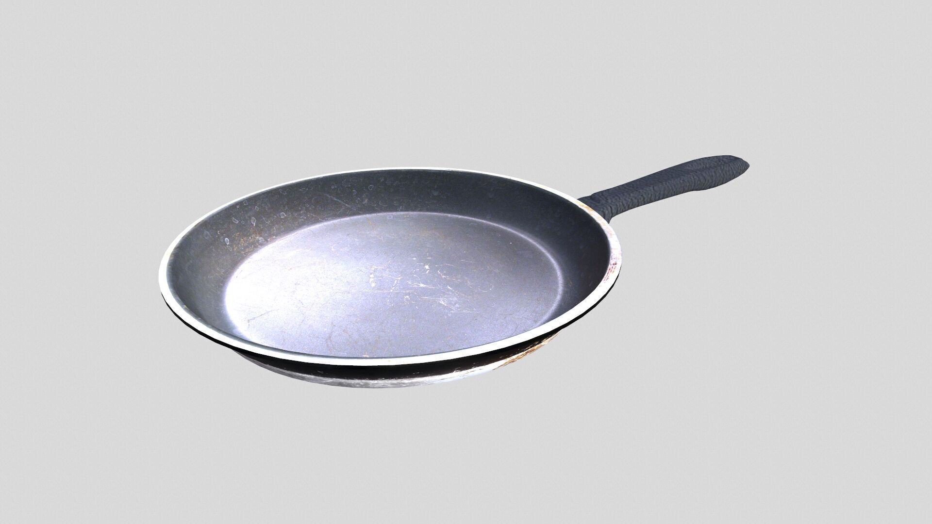 Frying pan Low-poly 3D model_3