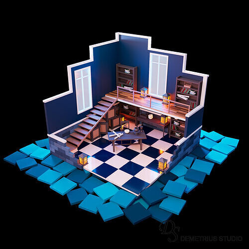 Witch diorama 3D model
