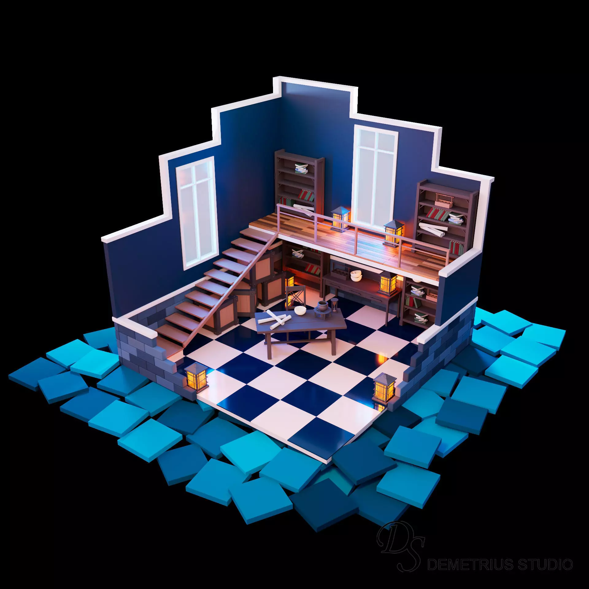 Witch diorama Free 3D model