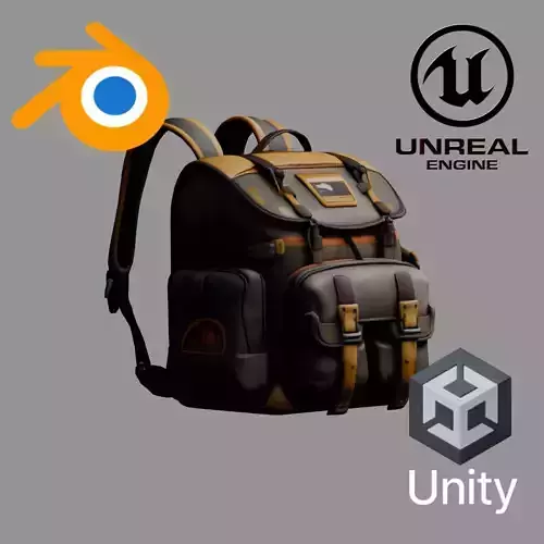 Stylized Backpack BP05 Low-poly 3D model