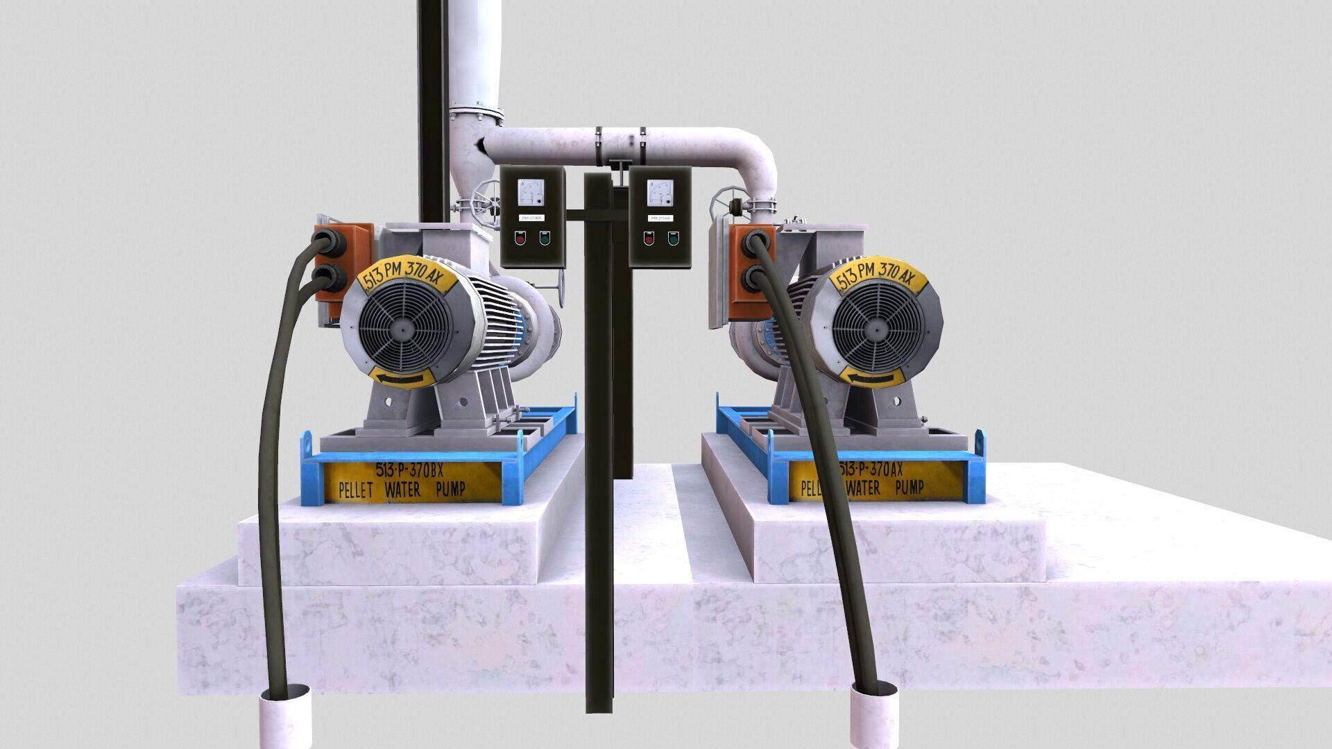 Water Pump Low-poly 3D model_5