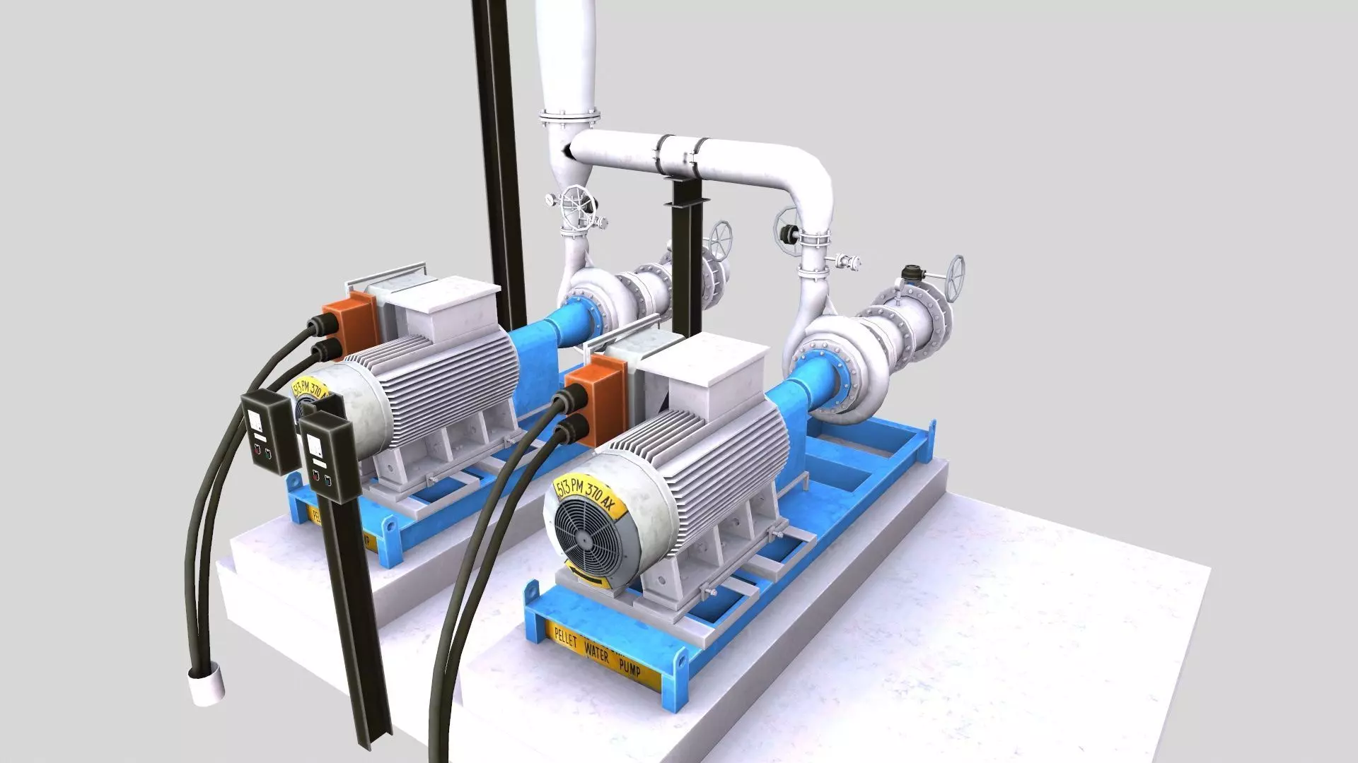 Water Pump Low-poly 3D model_0