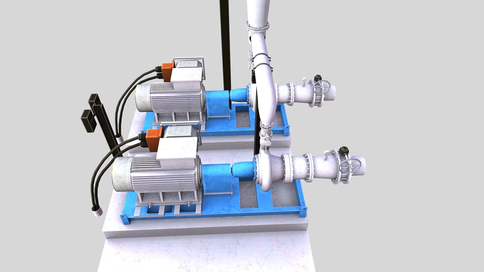 Water Pump Low-poly 3D model_2