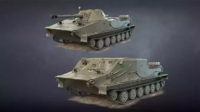 PT-76B Tank and BTR-50PK Game Ready