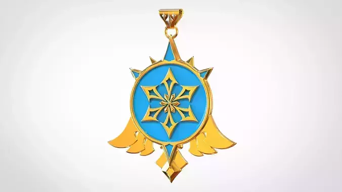 Mondstadt Vision Cryo Pendant 3D print model