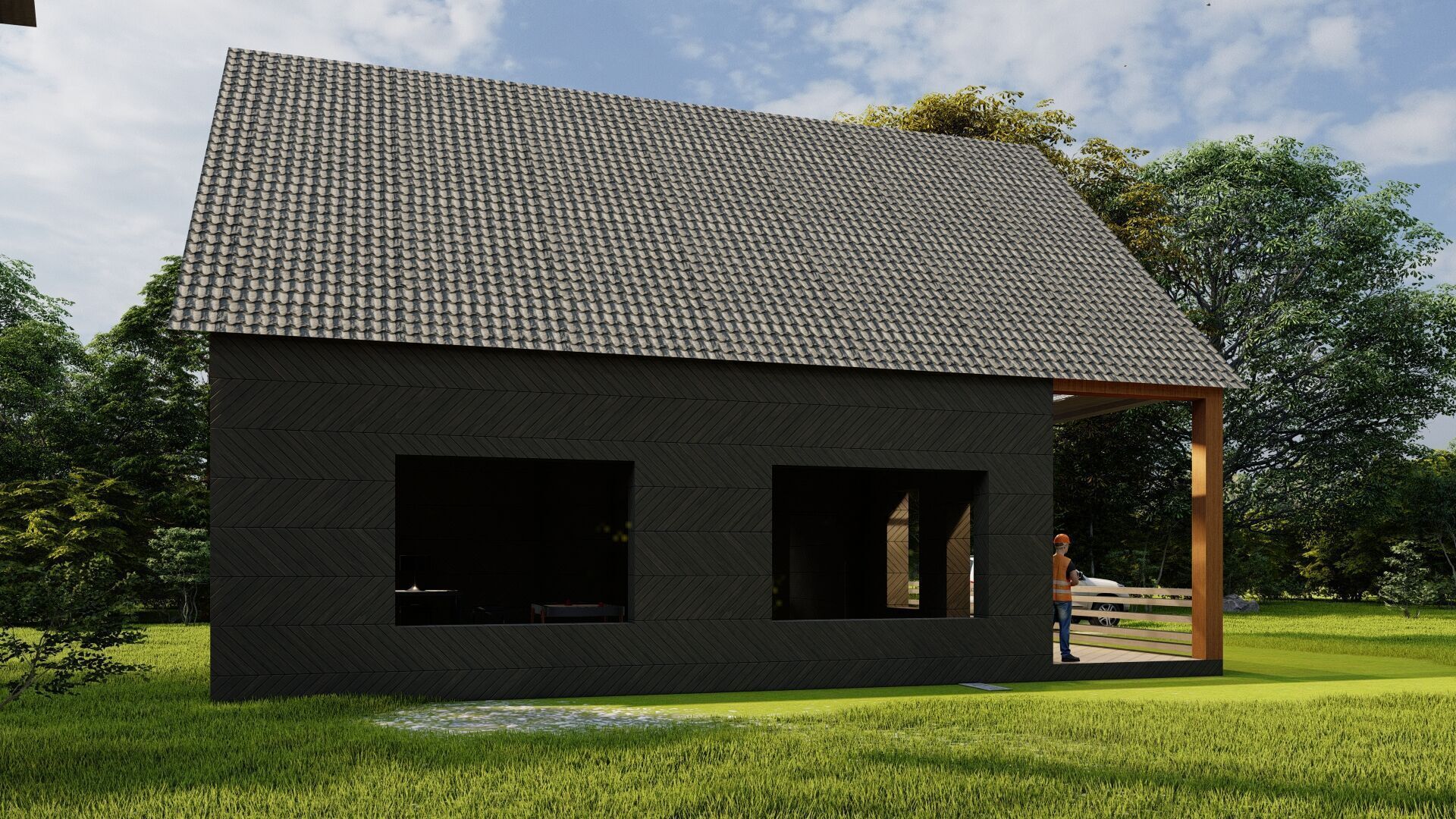 House Sketchapp Lumion Forest Edition Free low-poly 3D model_1