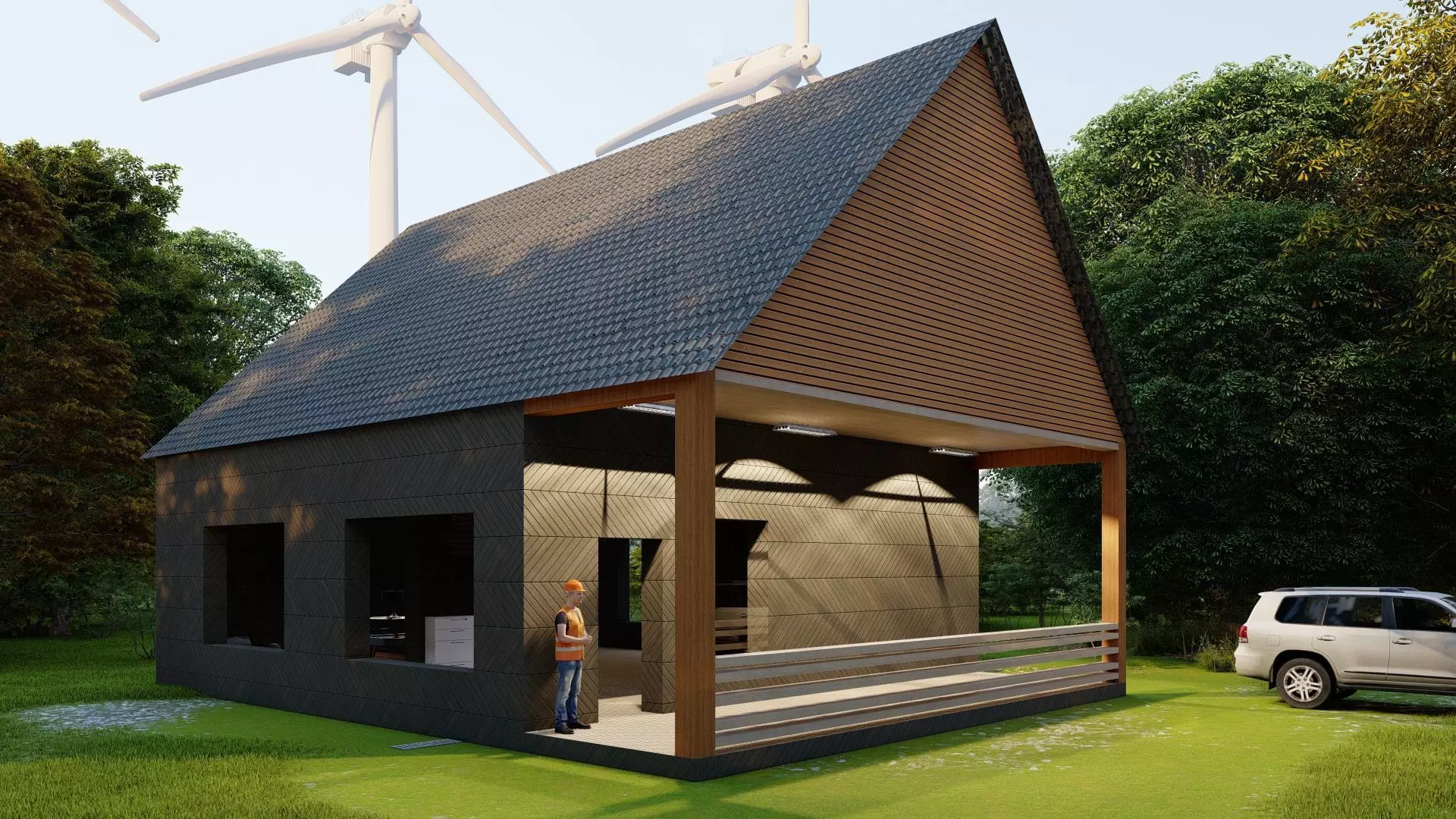 House Sketchapp Lumion Forest Edition Free low-poly 3D model_0