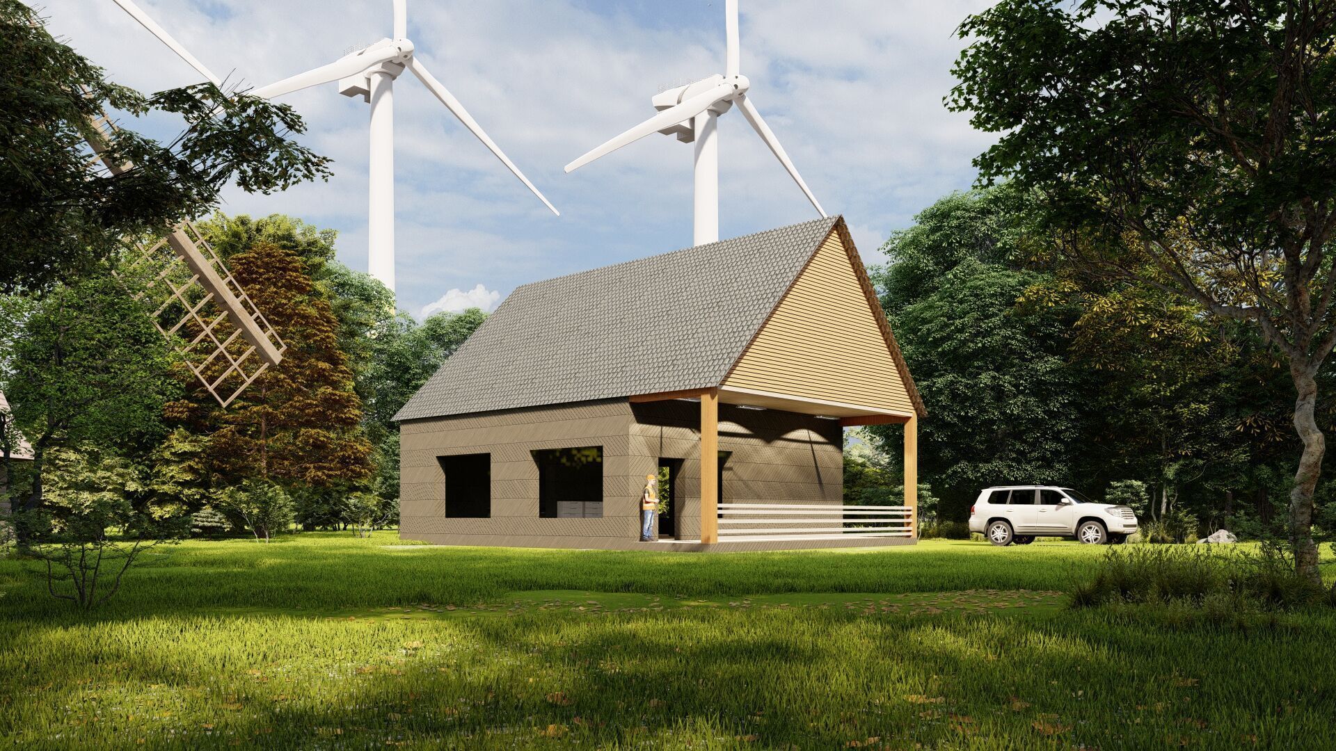 House Sketchapp Lumion Forest Edition Free low-poly 3D model_2