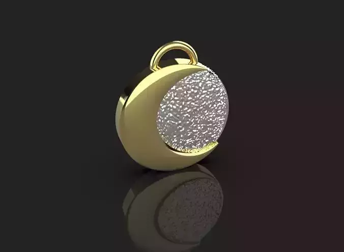   3d printing moon necklace Pendant printable 3dmodel 3dm stl    3D print model
