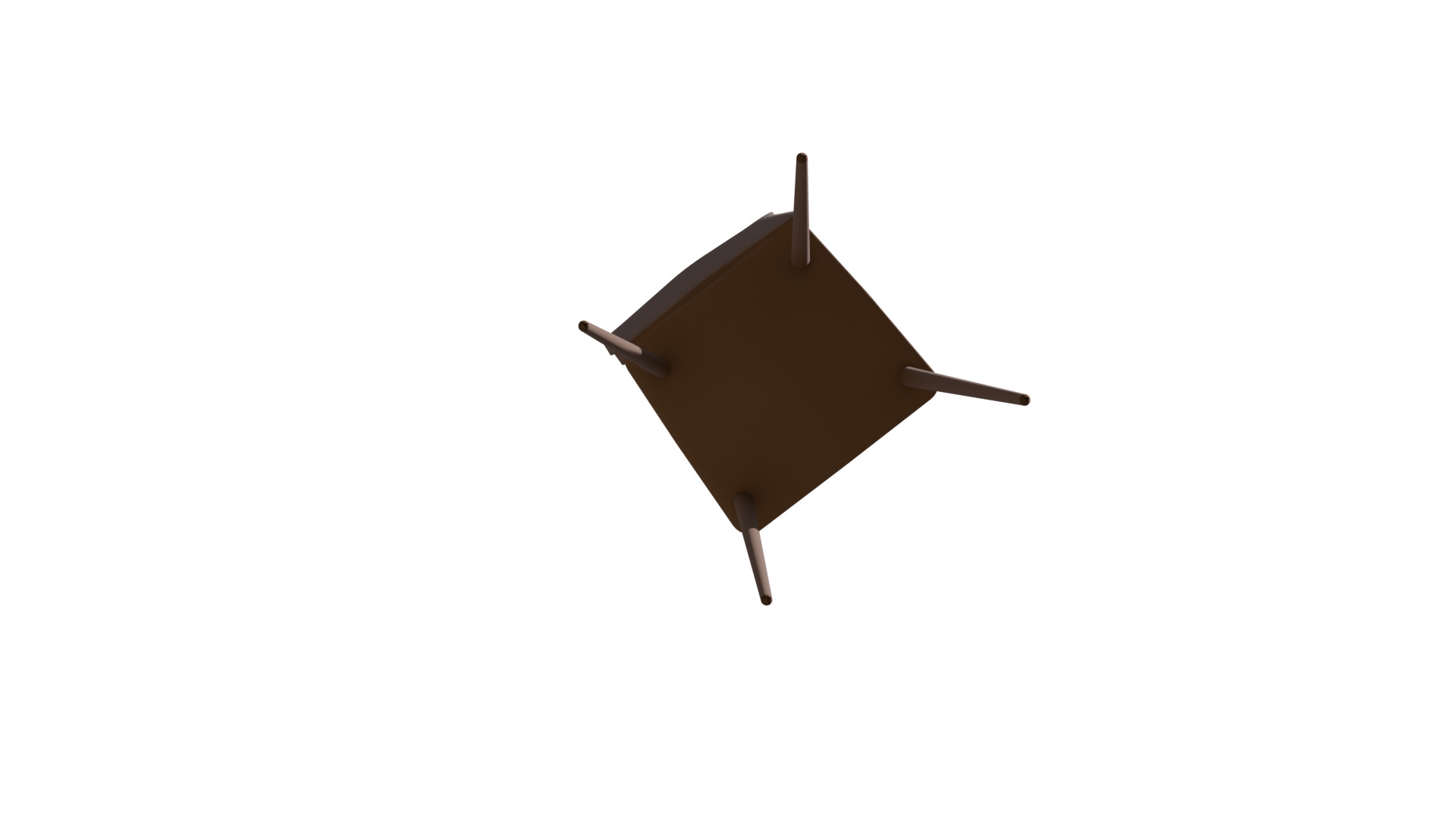 Simple Wooden Chair Low-poly 3D model_3