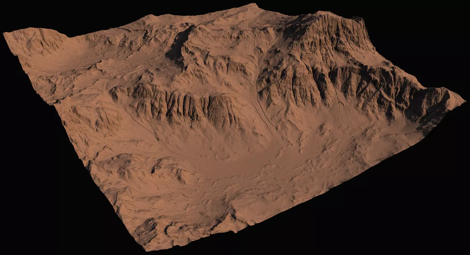 High-polly Desert Mountain Range 3D model