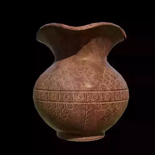 Clay Vase Low-poly 3D model