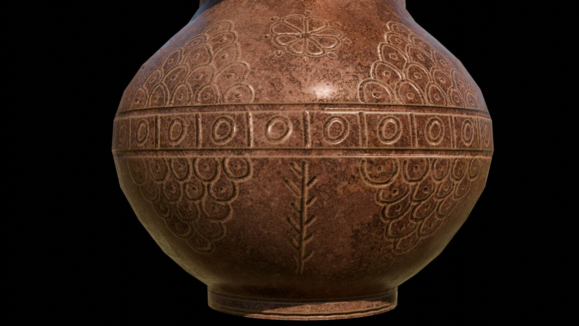 Clay Vase Low-poly 3D model_2