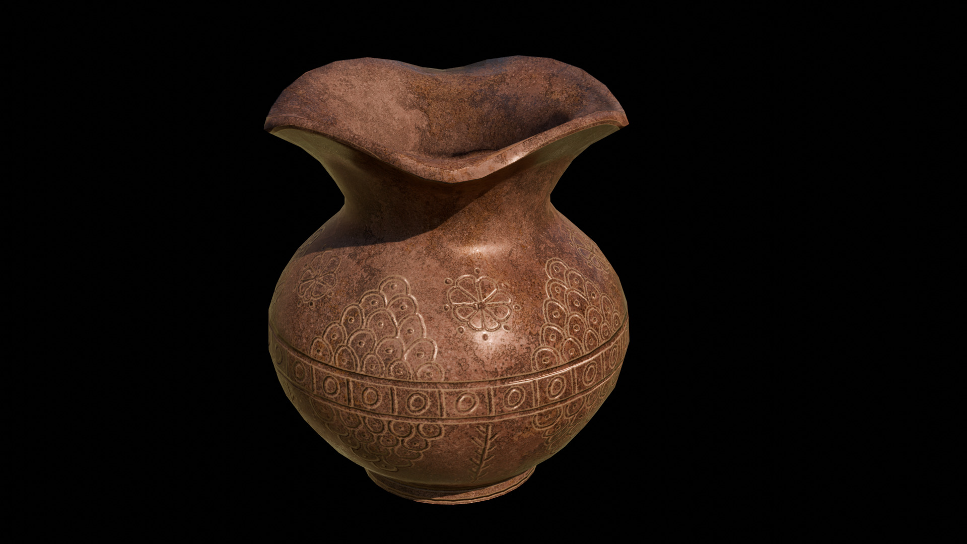 Clay Vase Low-poly 3D model_1