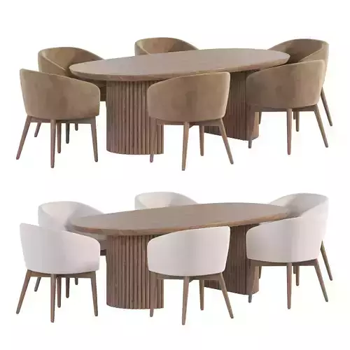 Osten Table and chair Torino by skdesign Low-poly 3D model
