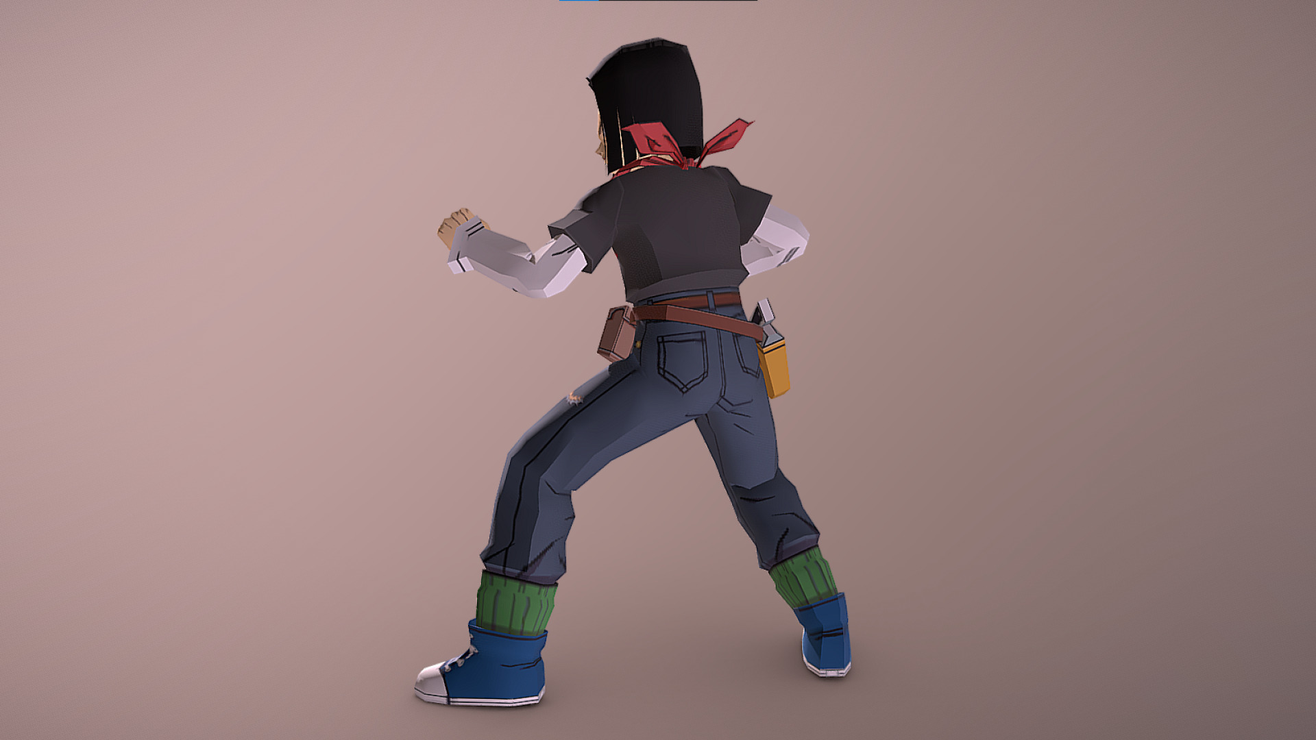 Android 17 - Cell Saga - Dragon Ball Z - Budokai 2 Low-poly 3D model_4
