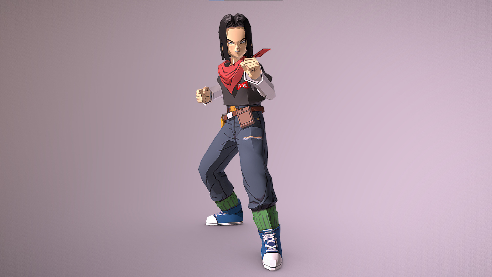 Android 17 - Cell Saga - Dragon Ball Z - Budokai 2 Low-poly 3D model_1