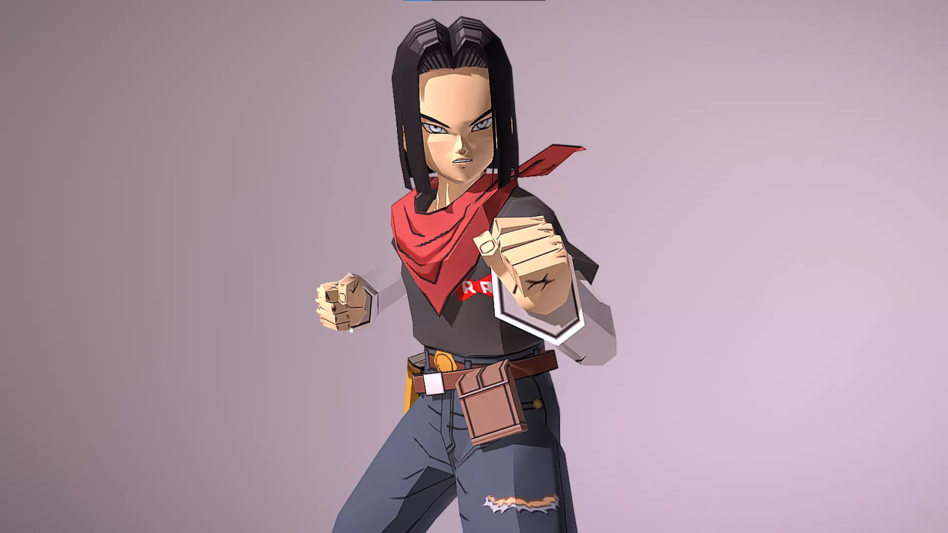 Android 17 - Cell Saga - Dragon Ball Z - Budokai 2 Low-poly 3D model_0