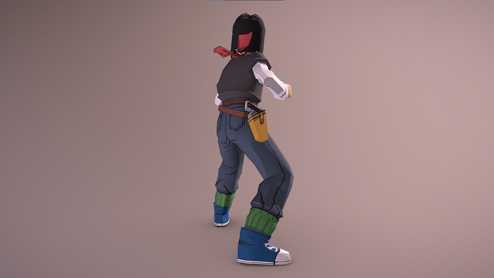 Android 17 - Cell Saga - Dragon Ball Z - Budokai 2 Low-poly 3D model_3