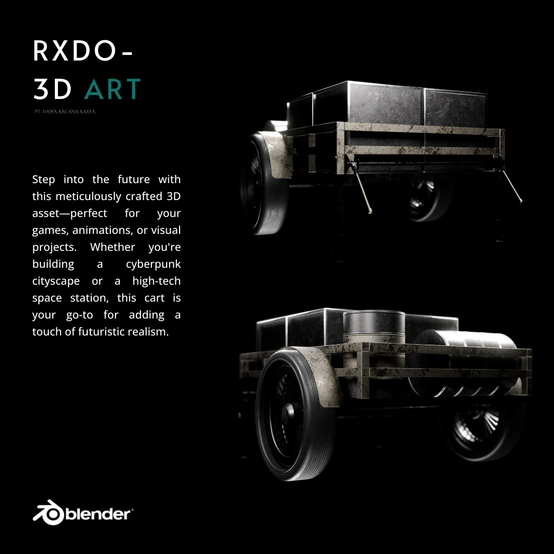 Futuristic cart transport 3d assets V6 Low-poly 3D model_1