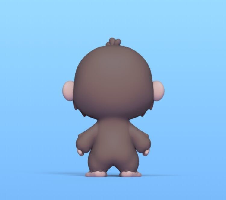 Cute Cartoon Gorilla 3D print model_4