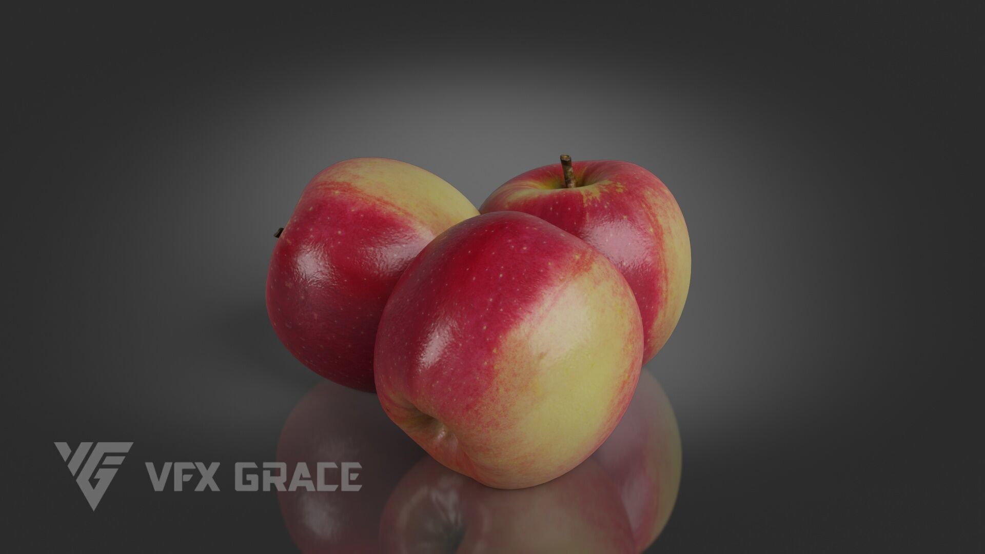 Red Apple 006 3D model_3