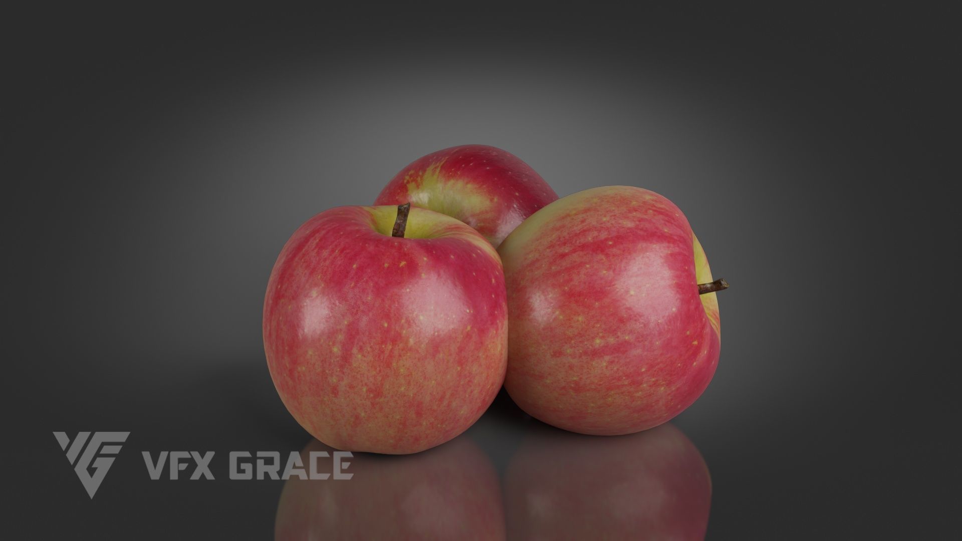Red Apple 006 3D model_1