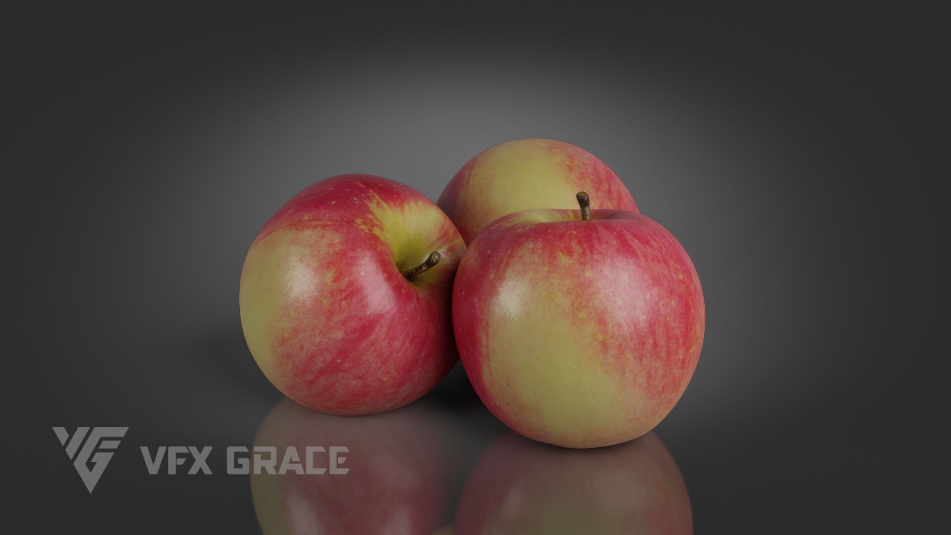 Red Apple 006 3D model_2