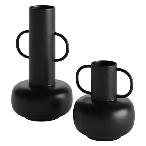 Modern Ebony Jug Vase Set Of 2