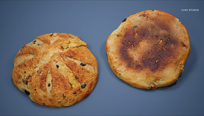 Round Bread Low-poly 3D model