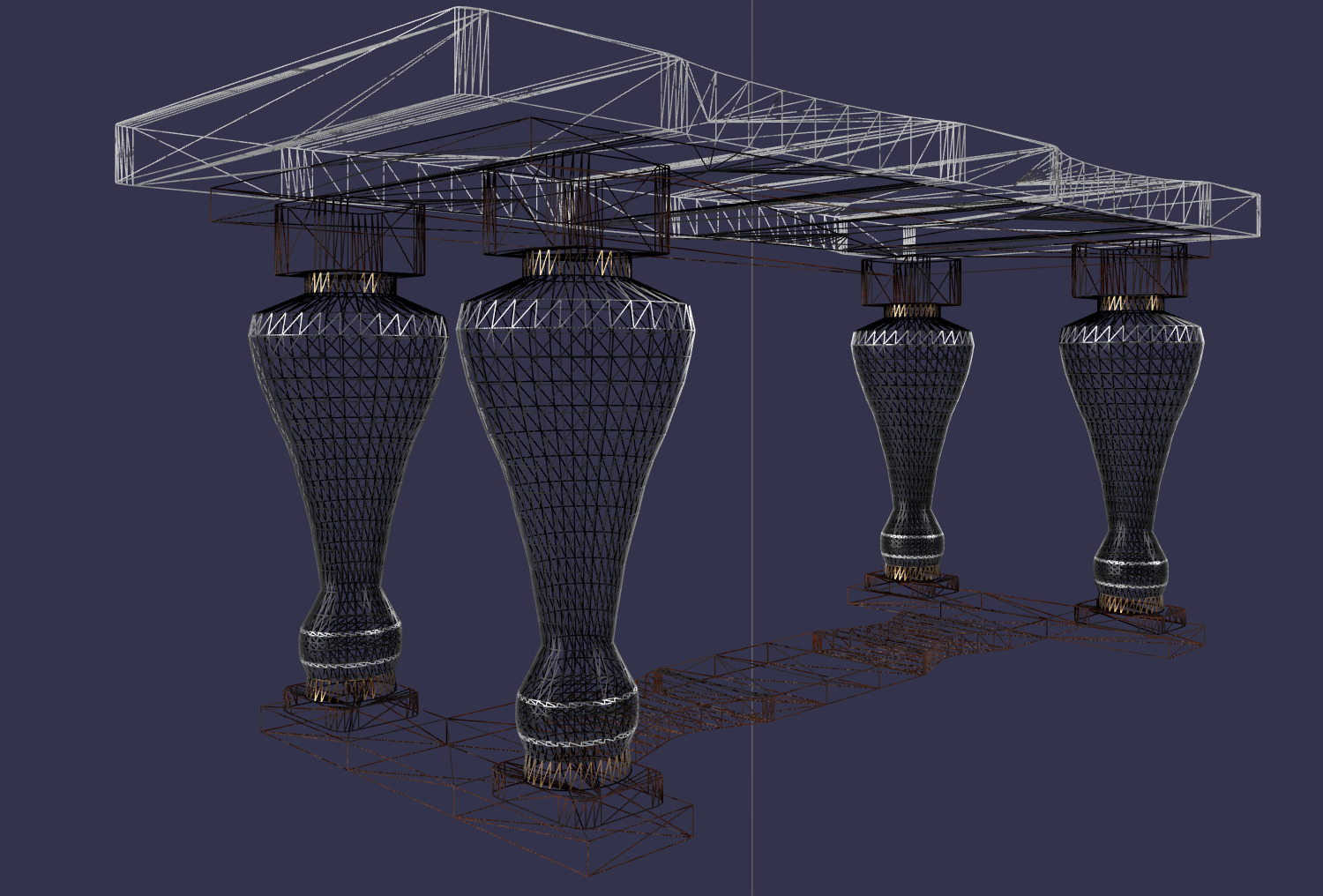 Timeless Majesty Low-Poly Marble Table Low-poly 3D model_2