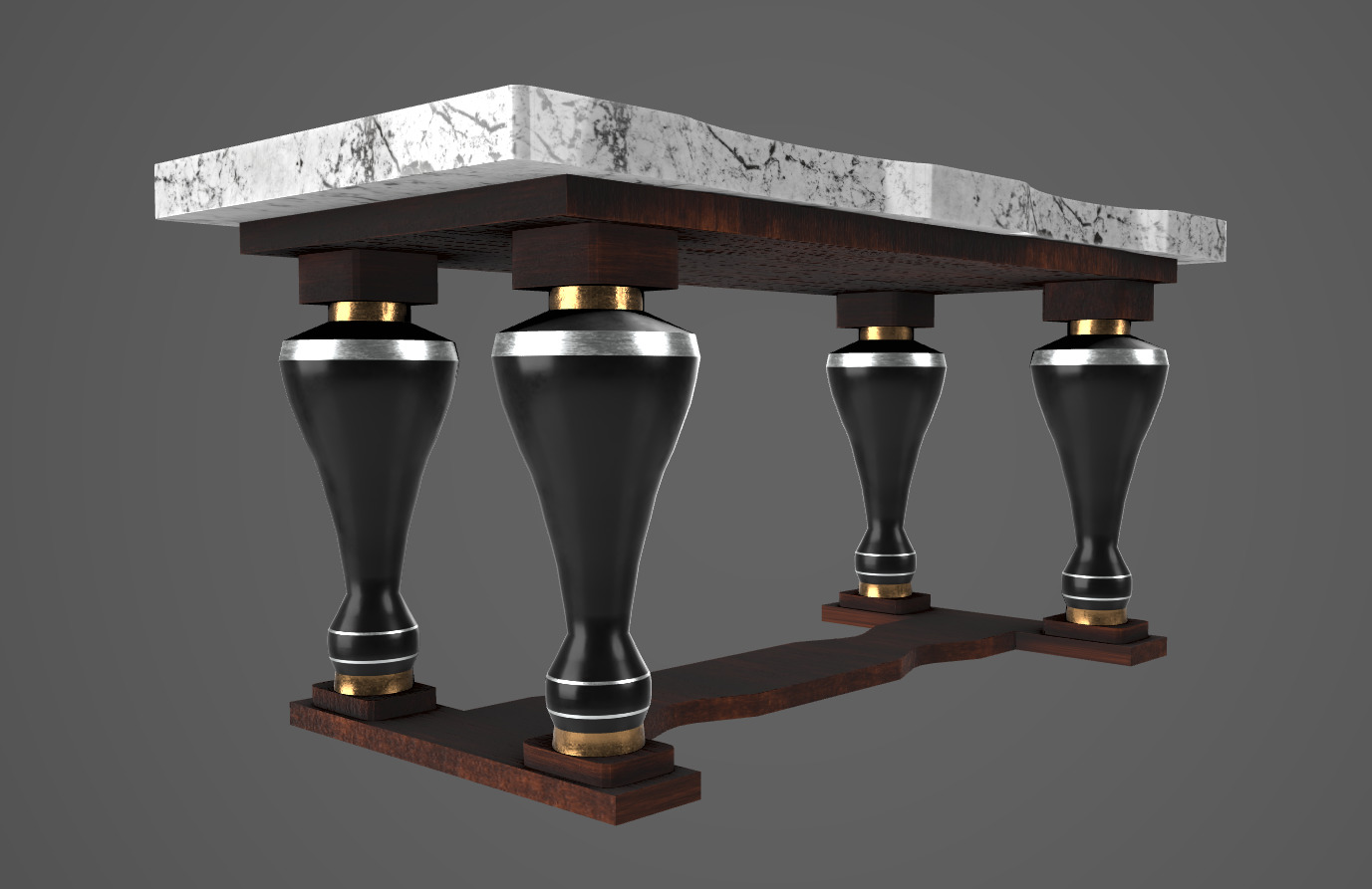 Timeless Majesty Low-Poly Marble Table Low-poly 3D model_4