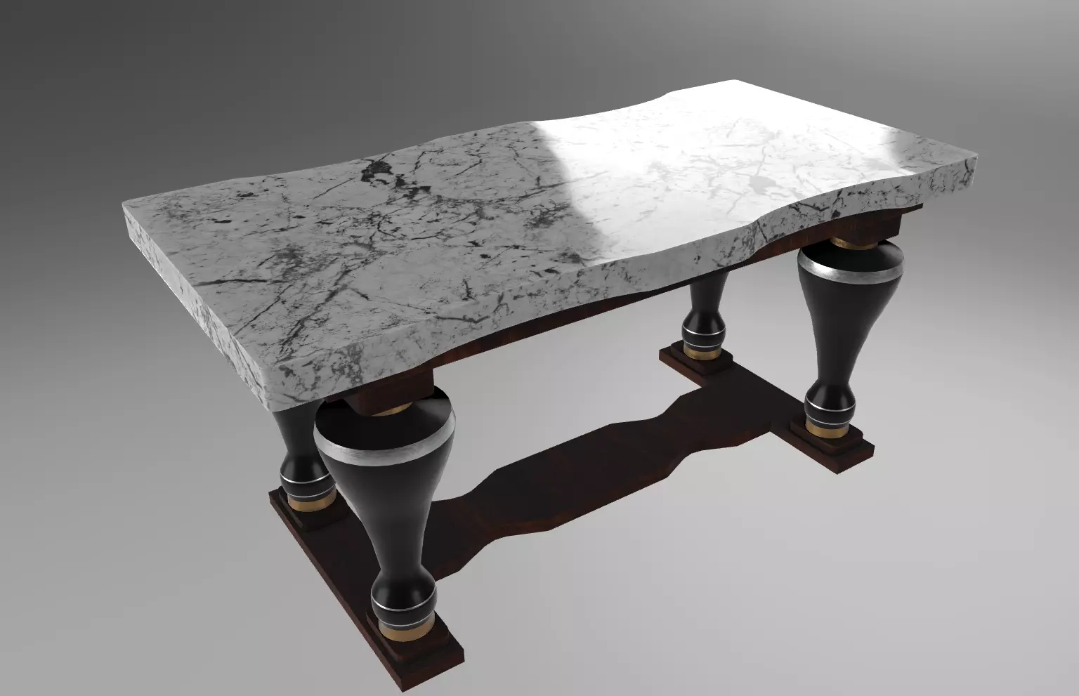 Timeless Majesty Low-Poly Marble Table Low-poly 3D model_0