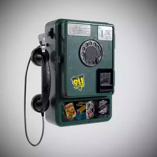 Soviet Era Rotary Payphone  Game Ready 3D Asset 