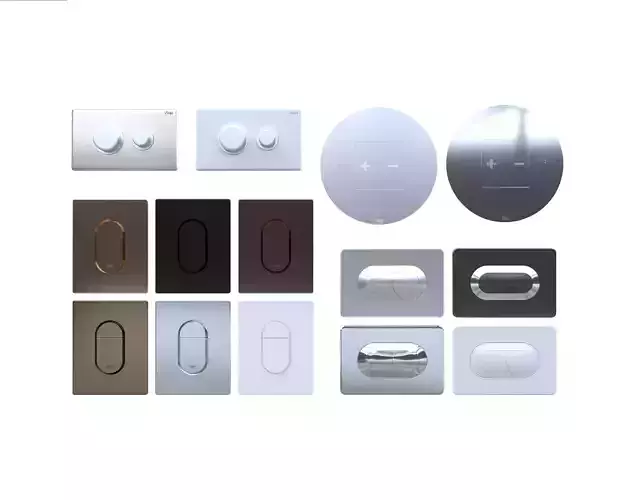 Flush Plate Set 2 for Installation Buttons Geberit 3D model