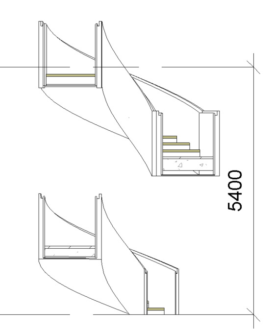 Spiral staircase with customized rails Revit model 3D model_3